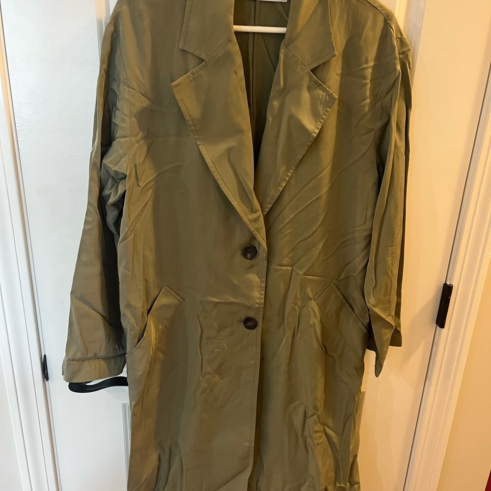 Zara Olive Green Women's Trench Coat